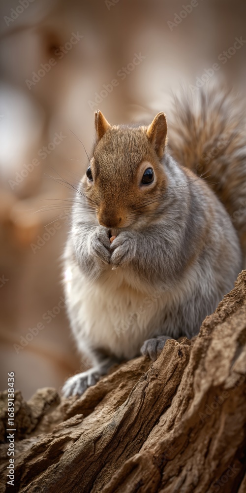 Fototapeta premium Un retrato íntimo de una ardilla roja, con mirada curiosa y pelaje esponjoso.
