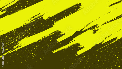 イエローとダークカラーのグランジブラシ背景
