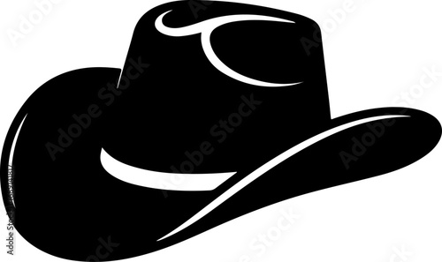 Western hat black silhouette Vector