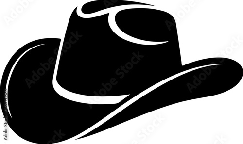 Western hat black silhouette Vector