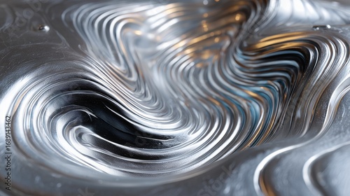 a macro photograph of polished metal with a mesmerizing, swirling fingerprint pattern