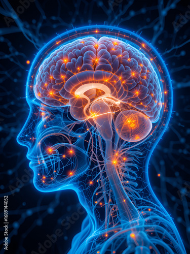 Human Brain Axon Mind Neural Network Metastatic tumors display secondary lesions. Oligodendroglioma and Ependymoma Malignant gliomas, Benign tumors for medical analysis.
