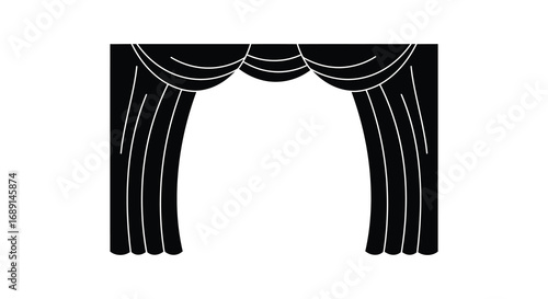 elegant black curtains draped gracefully with soft folds
