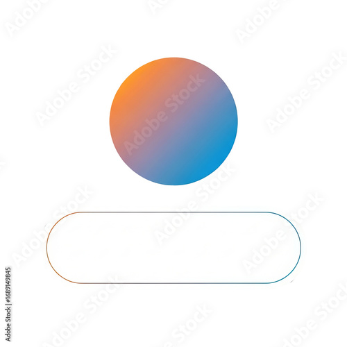 Abstract gradient circle button ui design element graphic vector illustration shape background modern style art on transparent background