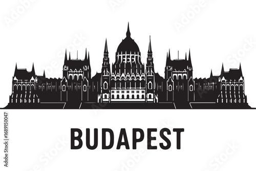 Budapest isolated on white background, the capital of hungary, showcases its iconic parliament building, a symbol of history, culture, and architectural grandeur