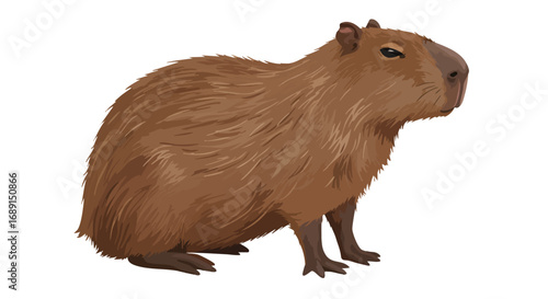 Digital Illustration of a Capybara on a White Background