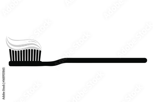 Toothbrush with toothpaste isolated on white background, a simple yet essential tool for maintaining oral hygiene and a healthy smile