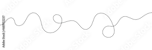 Long dashed hand drawn squiggle, Long squiggle dashed, loopy line vector icon isolated on transparent background in eps 10.