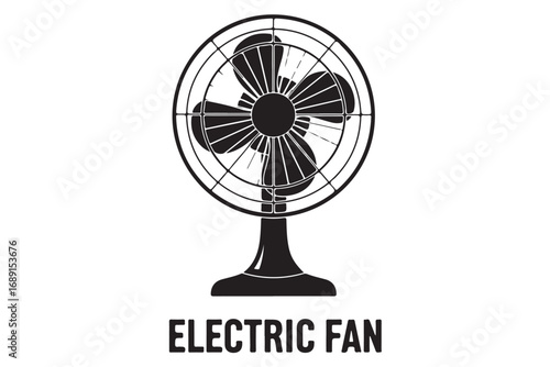 Electric fan isolated on white background a classic appliance for cooling and air circulation, featuring blades and a protective grill for safety