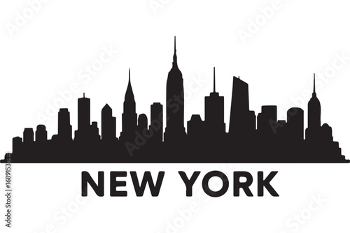 New york skyline isolated on white background a dynamic cityscape featuring iconic skyscrapers, symbolizing the citys energy, innovation and ambition