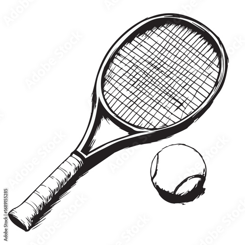 tennis racket and ball