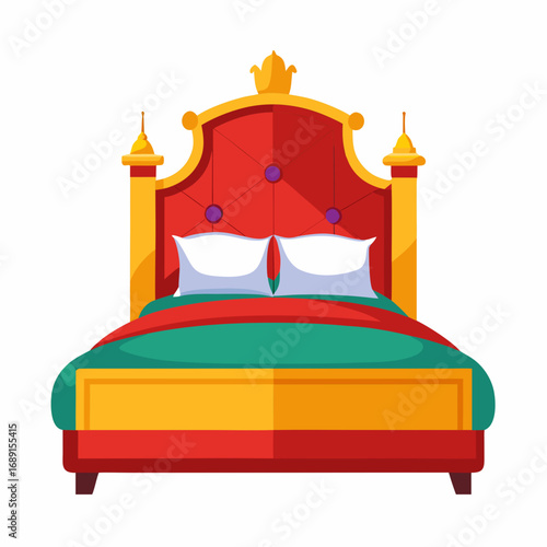 bed with pillows