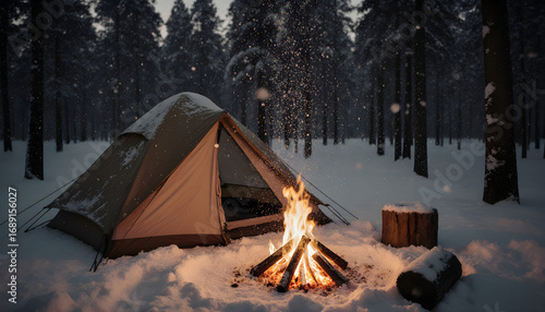 Wallpaper Mural camping in the forest Torontodigital.ca