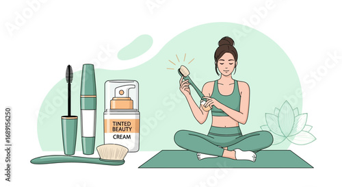 Empowering self-care routine: Yoga and beauty products for wellness and confidence boosting