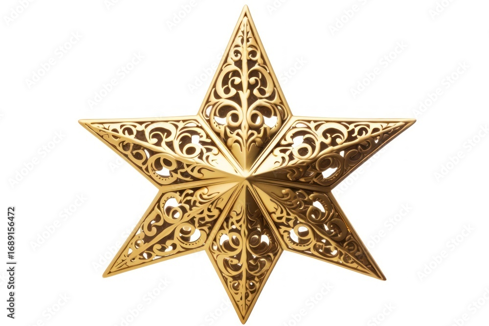 Obraz premium Ornament shape gold white background.