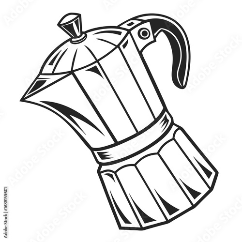 Black and white illustration of a kitchen oven mitt for cooking and baking safety