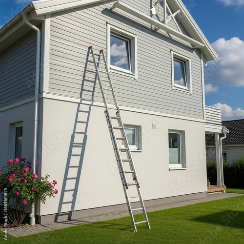 aluminum staircase in a house