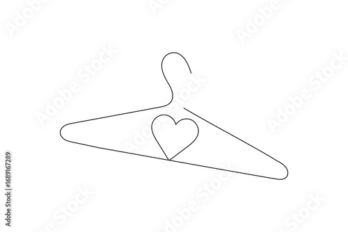 
Clothes hangers continuous one line drawing minimalist outline illustration

