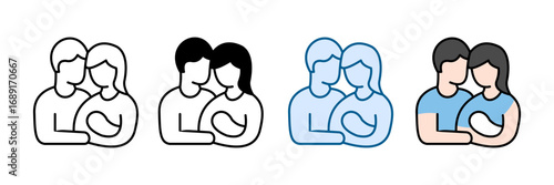 New Parents Icon Set Multiple Style Collection