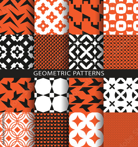 A set of seamless geometric patterns