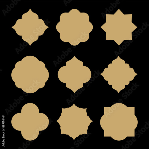Islamic geometric ornament set vector