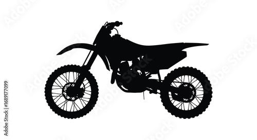 a silhouette of a dirt bike standing upright