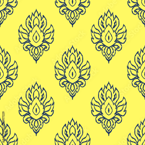 seamless pattern inspired by Dayak. design is often used in textiles for fashion or cloth.