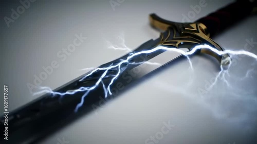 A fantasy sword imbued with lightning