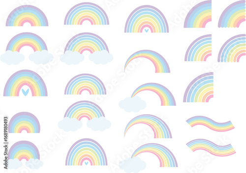 Set of Pastel Rainbow
