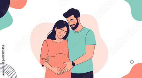A loving embrace for expecting parents anticipating new life together