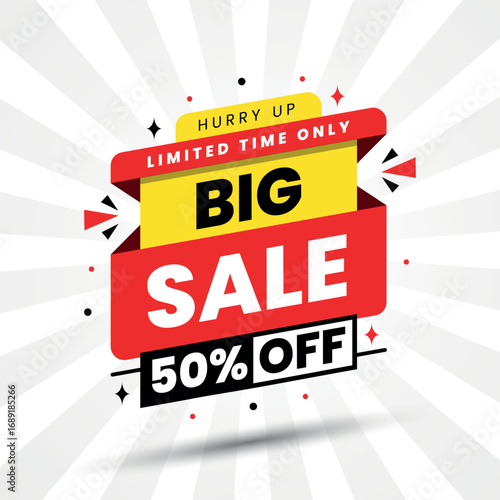 big sale banner design with 50 Saling discount