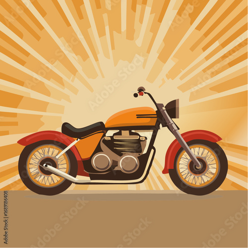 vintage motorcycle vector