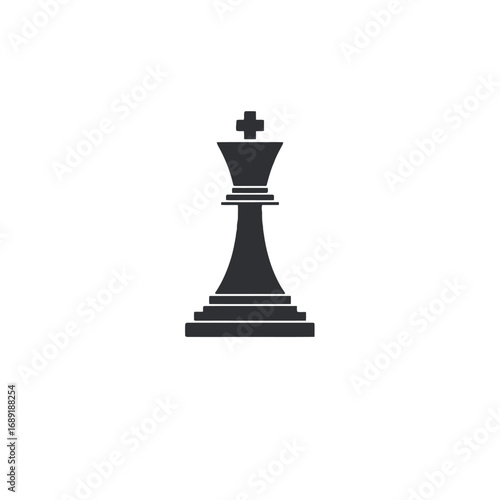 Vector art of black chess king piece, a symbol of power and strategy in the game of chess