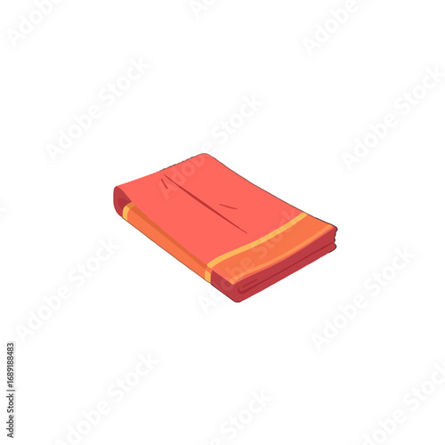 Vector art of a folded red and orange textile, possibly a saree or dhoti, isolated on a transparent background