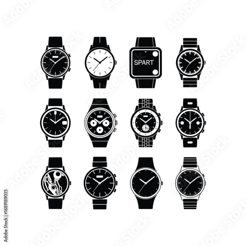 Collection of diverse wristwatches showing different styles and designs for men and women