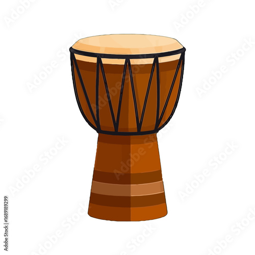 Vector art of a traditional djembe drum, an african percussion instrument