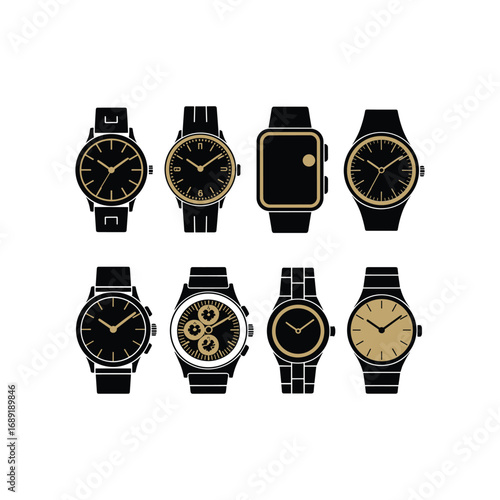 Collection of diverse wristwatches featuring various styles and designs perfect for fashion and accessory collections