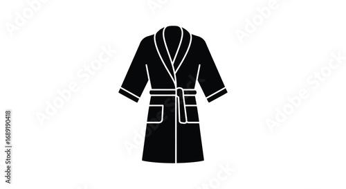 a black silhouette of a robe with visible pockets
