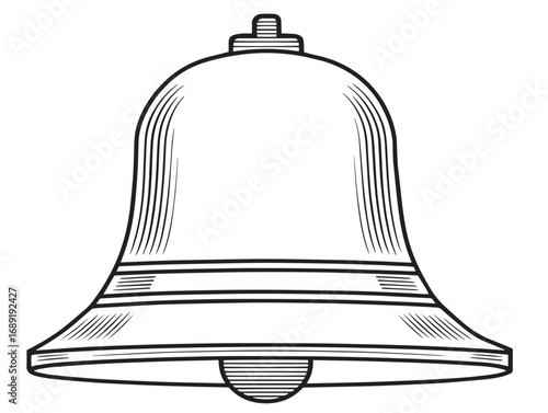 Minimalist bell icon in elegant clean line art