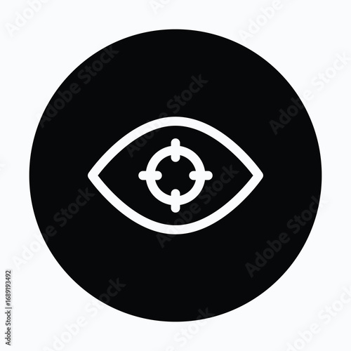 SEO Eye Target Visibility Isolated Vector Circular Style Icon