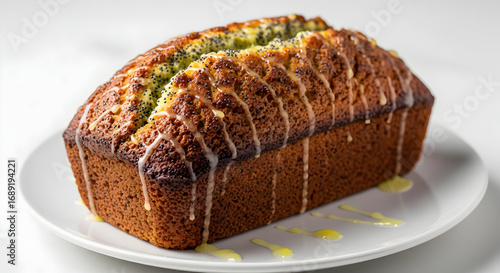 Fresh Baked Poppy Seed Lemon Loaf with Glaze
