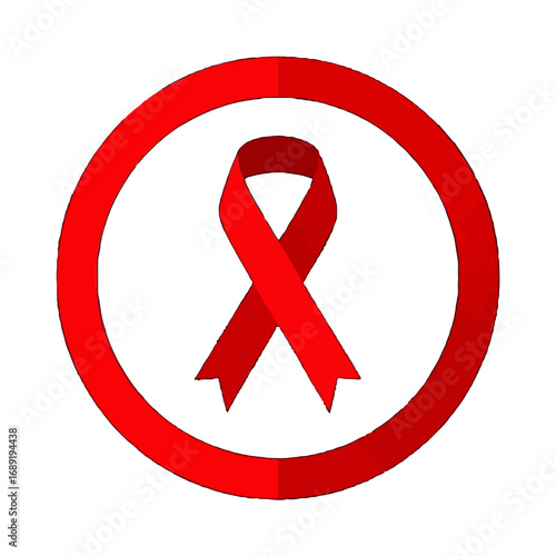 Vector art of red ribbon symbol for aids awareness and support