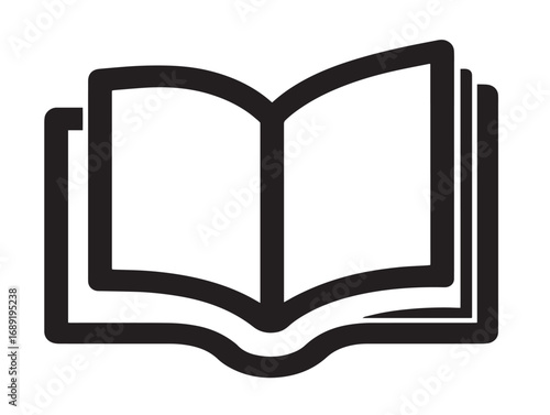 Elegant book symbol in modern minimalistic vector art