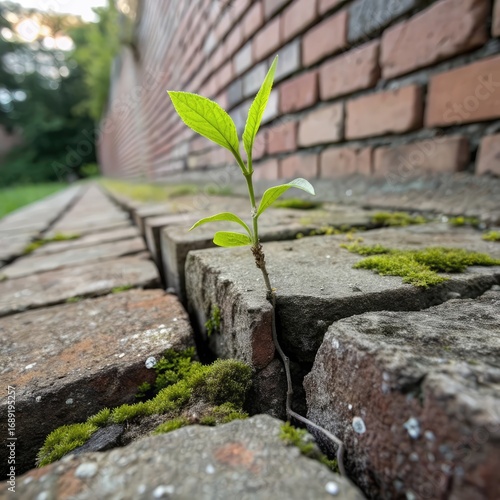 green plant growing on a stone
