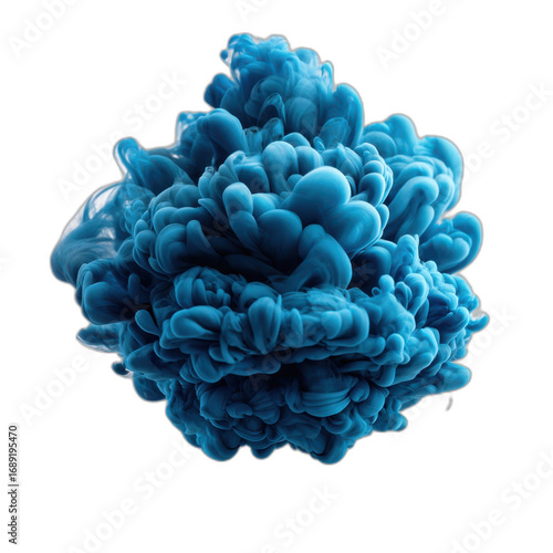 Azure Flow: Abstract Render of Vibrant Cloud Forms Against an Isolated Background