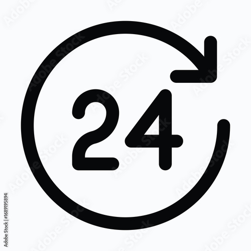 24 hour service isolated vector lineal style icon