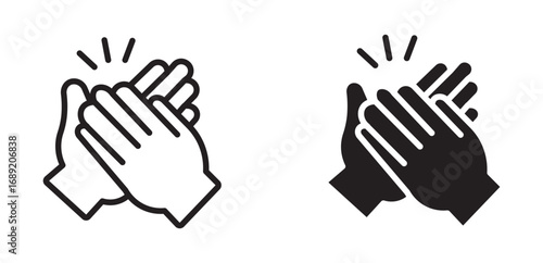 Set of hands clapping icon. 