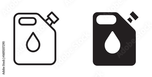 Canister icons set, Oil canister icon, Modern motor oil icons set.