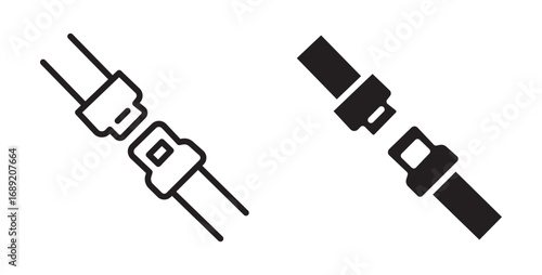 Seat belt icon set safety concept.  .