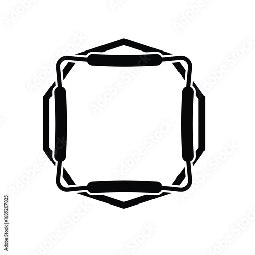 Square style crosshair target icon in black. Simple aim symbol with clean lines, isolated on white background. Minimalist design ideal for apps, UI, gaming, and graphic use.